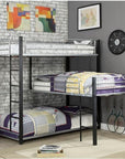 Aubrey Triple Twin Metal Bunk Bed with Modular Corner Design