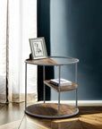 Industrial Style Rounded End Table