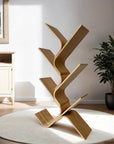 Contemporary Bamboo Multiple Layers Diagonal Open Shelves