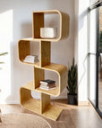 Contemporary Bamboo Multiple Layers Storage Shelf