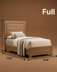 Panelli Bed Frame Recessed Panel Headboard & Bar Pull Accents