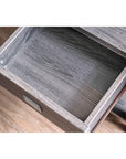 Rectangle Transitional Gray End Table with Storage Drawer
