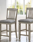 Transitional Counter Height Chairs (2 per pack) - Gray / Light Gray