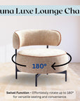 Luna Luxe Cozy Chic Swivel Accent Chair