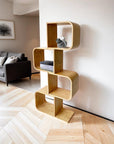 Contemporary Bamboo Multiple Layers Storage Shelf