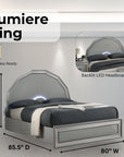 Lumiere Aurora Glam LED Platform Bed Frame