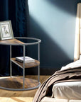 Industrial Style Rounded End Table