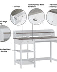 Modern Writing Desk with Hutch