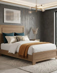 Panelli Bed Frame Recessed Panel Headboard & Bar Pull Accents