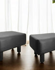 Contemporary Leatherette Covered Cushion Footrest Stools (2-per-pack)