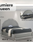 Lumiere Aurora Glam LED Platform Bed Frame