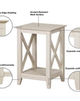 Rustic End Table with X-Frame Design