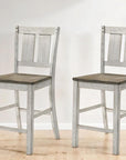 Rustic Counter Height Chairs (2 per pack) - White / Ash Brown