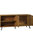 Mid-Century Modern Walnut TV Stand (Light Brown)