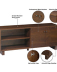 Mid-Century Modern Walnut TV Stand (Dark Brown)