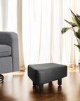 Contemporary Leatherette Covered Cushion Footrest Stools (2-per-pack)