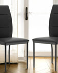 Black Contemporary Dining Chairs (2-Pack)