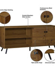Mid-Century Modern Walnut TV Stand (Light Brown)