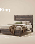 Aylswoth Platform Bed Distressed Finish Rustic Style