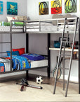 Ballarat Modern L-Shaped Metal Triple Twin Bunk Bed