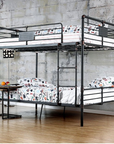 Olga Industrial Industrial 2-Tier Steel Bunk Bed, Antique Black