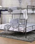 Olga Industrial Industrial 2-Tier Steel Bunk Bed, Antique Black