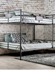 Olga Industrial Industrial 2-Tier Steel Bunk Bed, Antique Black