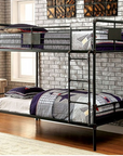 Olga Industrial Industrial 2-Tier Steel Bunk Bed, Antique Black