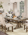 Julia Rustic Farmhouse 9-Piece Dining Set