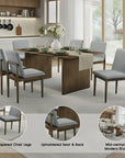 Kensford Mid-Century Modern Dining Set, 7 Pieces
