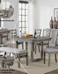 Valenza Rustic Dining Set, 6 Pieces