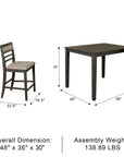 Ragnold Transitional Dining Set, 5 Pieces