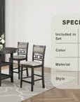 Mira Transitional Dining Set, 5 Pieces