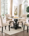 Elfredo 5-Piece Genuine Marble Round Table Dining Room Set