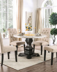 Elfredo 5-Piece Genuine Marble Round Table Dining Room Set