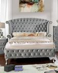Alzir Elegant Luxury Tufted Velvet Platform Bed