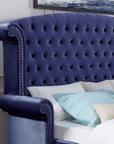 Alzir Elegant Luxury Tufted Velvet Platform Bed