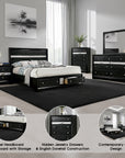 Livia Contemporary Bedroom Set, 5 Pieces
