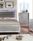 Vienna Contemporary Glam Silver 4-Piece Bedroom Set