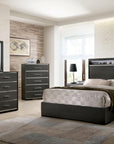 Camryn Modern 4-Piece Bedroom Set with LED Headboard