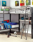 Ballarat Modern L-Shaped Metal Triple Twin Bunk Bed