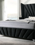 Vienzelle Hollywood-Inspired Vintage Wingback Upholstered Bed