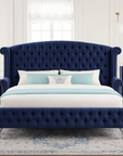 Alzir Elegant Luxury Tufted Velvet Platform Bed
