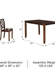 Daleford Transitional Dining Set, 5 Pieces