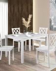 Chateau White Dining Table and Chair Set