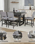 Alverton Transitional Dining Set, 7 Pieces