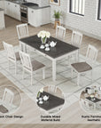 Castora Rustic Farmhouse Dining Set, 7 Pieces
