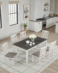Castora Rustic Farmhouse Dining Set, 7 Pieces