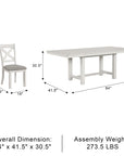 Bellferri Rustic Farmhouse Dining Set, 7 Pieces