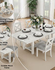 Bellferri Rustic Farmhouse Dining Set, 7 Pieces